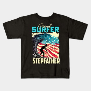 Proud Surfer Stepfather Kids T-Shirt